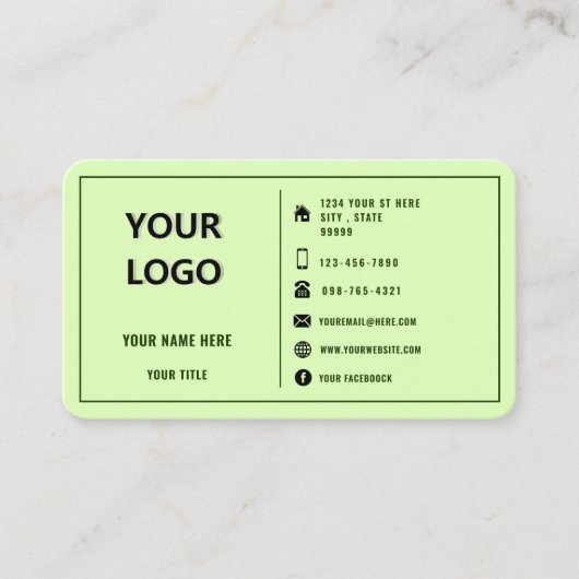 Beispiel für benutzerdefinierte Visitenkarten Visitenkarte (Vorderseite)