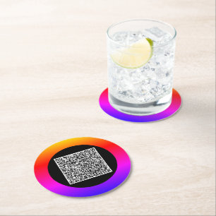 Beispiel für benutzerdefinierten QR-Untersetzer Runder Pappuntersetzer