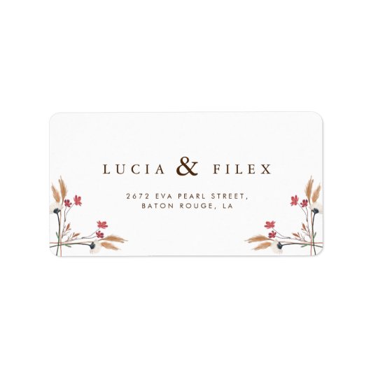 Beispiel für Cross-Wildblume Adressaufkleber (Vorne)