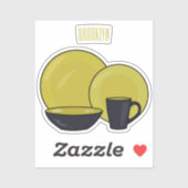 Beispiel für das Set von Tableware Cartoon Aufkleber (Blatt)