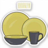 Beispiel für das Set von Tableware Cartoon Aufkleber (Vorderseite)