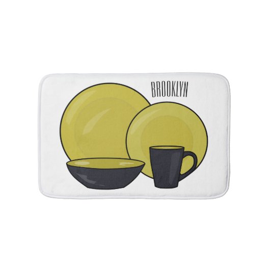 Beispiel für das Set von Tableware Cartoon Badematte (Vorderseite)