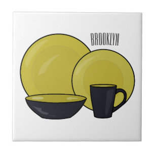 Beispiel für das Set von Tableware Cartoon Fliese