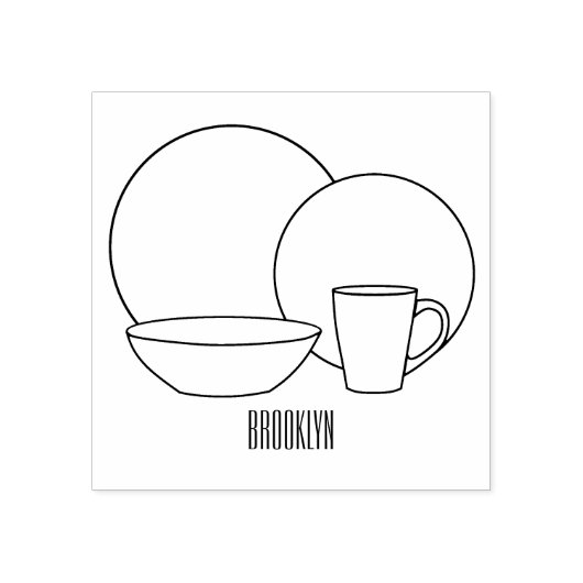 Beispiel für das Set von Tableware Cartoon Gummistempel (Prägung)