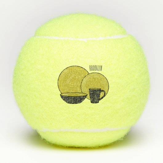 Beispiel für das Set von Tableware Cartoon Tennisbälle (Vorderseite)