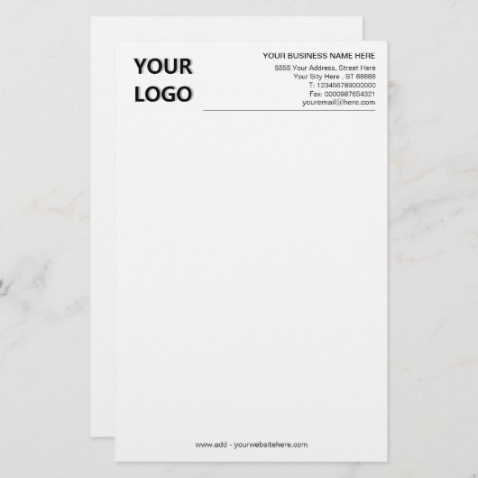 Beispiel für das Stationspapier für kundenspezifis Briefpapier (Vorne/Hinten)