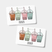 Beispiel für den Cartoon von Bubble Tee Ausweis (Vorder- & Rückseite)