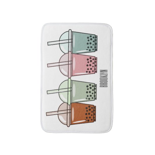 Beispiel für den Cartoon von Bubble Tee Badematte (Vorderseite Vertikal)