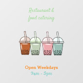 Beispiel für den Cartoon von Bubble Tee Fensteraufkleber (Blatt)