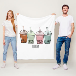 Beispiel für den Cartoon von Bubble Tee Fleecedecke