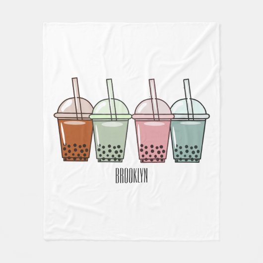 Beispiel für den Cartoon von Bubble Tee Fleecedecke (Vorderseite)