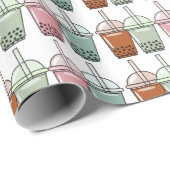 Beispiel für den Cartoon von Bubble Tee Geschenkpapier (Rolleneckpunkt)
