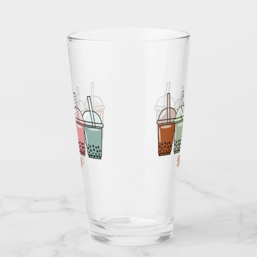 Beispiel für den Cartoon von Bubble Tee Glas (Links)