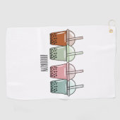 Beispiel für den Cartoon von Bubble Tee Golfhandtuch (Horizontal)