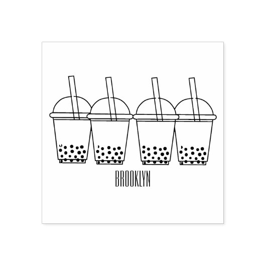 Beispiel für den Cartoon von Bubble Tee Gummistempel (Prägung)