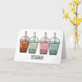 Beispiel für den Cartoon von Bubble Tee Karte (Gelbe Blume)