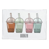 Beispiel für den Cartoon von Bubble Tee Kissenbezug (Rückseite)