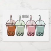 Beispiel für den Cartoon von Bubble Tee Lebensmitteletikett (Einzelnes Label)