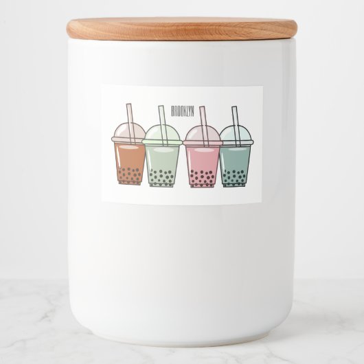 Beispiel für den Cartoon von Bubble Tee Lebensmitteletikett (Vorderseite)