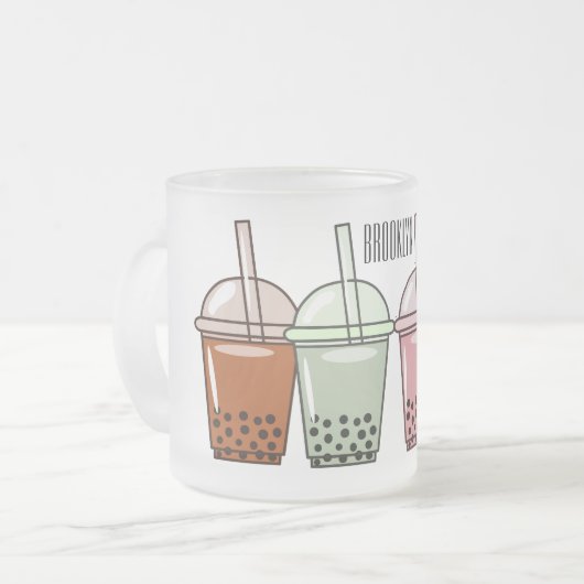 Beispiel für den Cartoon von Bubble Tee Mattglastasse (Vorderseite Links)