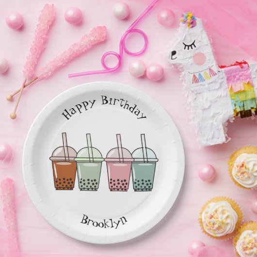 Beispiel für den Cartoon von Bubble Tee Pappteller (Party)