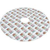 Beispiel für den Cartoon von Bubble Tee Polyester Weihnachtsbaumdecke (Schrägansicht)