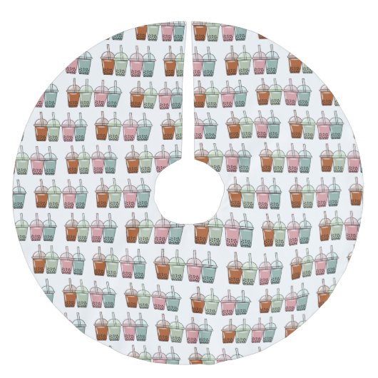 Beispiel für den Cartoon von Bubble Tee Polyester Weihnachtsbaumdecke (Vorderseite)