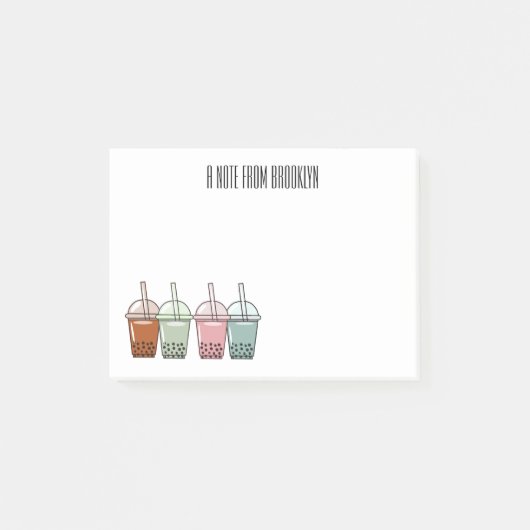 Beispiel für den Cartoon von Bubble Tee Post-it Klebezettel (Vorderseite)