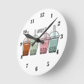 Beispiel für den Cartoon von Bubble Tee Runde Wanduhr (Winkel)