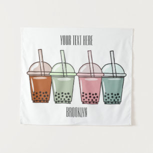 Beispiel für den Cartoon von Bubble Tee Wandteppich