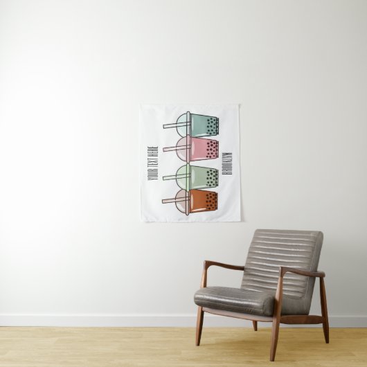 Beispiel für den Cartoon von Bubble Tee Wandteppich (Beispiel)