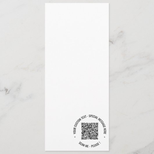 Beispiel für den QR-Code und die benutzerdefiniert Menükarte (Rückseite)