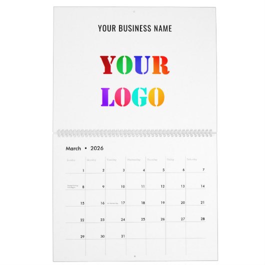 Beispiel für den Werbekalender für Ihr Logo Kalender (Mär 2026)