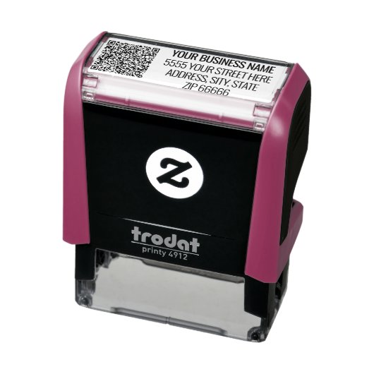 Beispiel für die Briefmarke der QR-Code-Adresse pe Permastempel (Produkt)