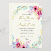 Beispiel für die Einladung eines floralen Babydusc (Vorne/Hinten)