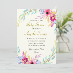 Beispiel für die Einladung eines floralen Babydusc