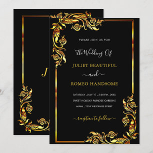 Beispiel für die Einladung von Gold und Black Wedd