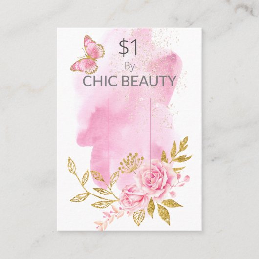 Beispiel für die rosa Blumenseife Visitenkarte (Vorderseite)