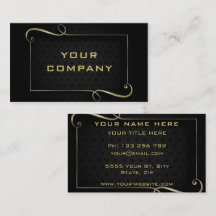 Beispiel für die schwarze Gold-Visitenkarte