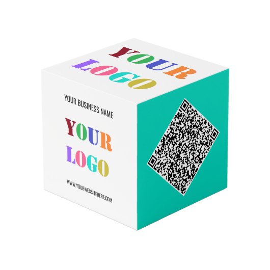 Beispiel für die Werbeaktion von QR-Logos für Unte Würfel (Vorderseite Schrägansicht)