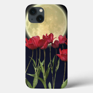 Beispiel für ein rotes Tulip und ein mondförmiges Case-Mate iPhone Hülle