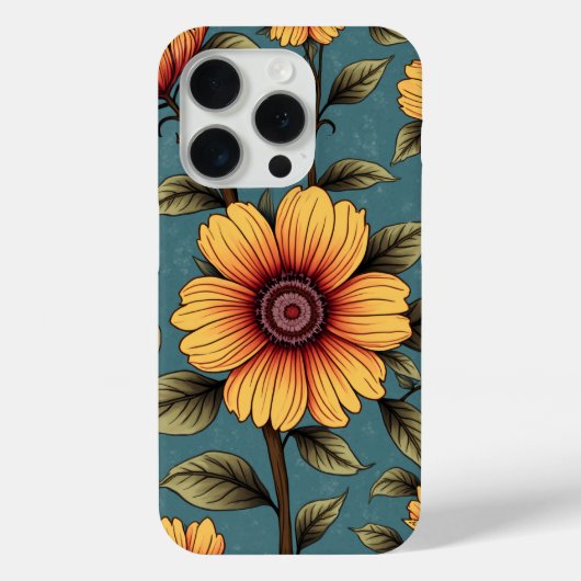 Beispiel für ein strahlendes Sonnenblumenmuster Case-Mate iPhone Hülle (Rückseite)