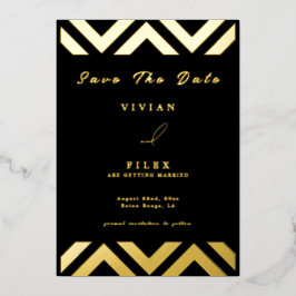 Beispiel für eine klassische Golden Line Wave Save Folieneinladung