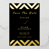 Beispiel für eine klassische Golden Line Wave Save Folieneinladung (Vorderseite)