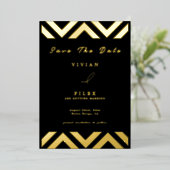 Beispiel für eine klassische Golden Line Wave Save Folieneinladung (Stehend vorne)