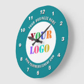 Beispiel für eine Uhr mit Firmenlogo und Text (Winkel)