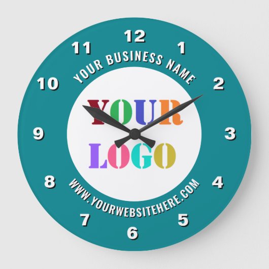 Beispiel für eine Uhr mit Firmenlogo und Text (Vorderseite)