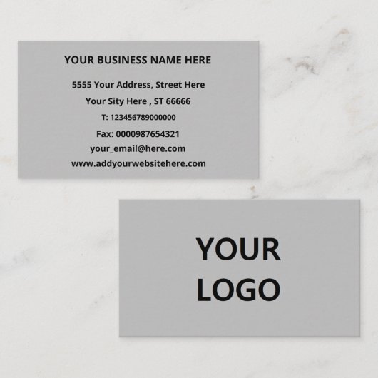 Beispiel für einen benutzerdefinierten Logo-Namen Visitenkarte (Vorne/Hinten)