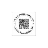 Beispiel für einen runden Gummistempel mit QR-Code (Prägung)