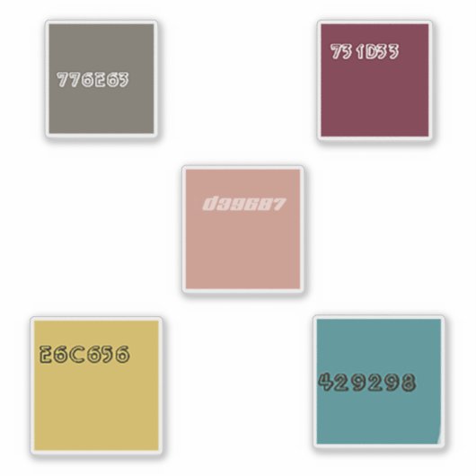Beispiel für Hex-Code-Palette Aufkleber (Vorderseite)